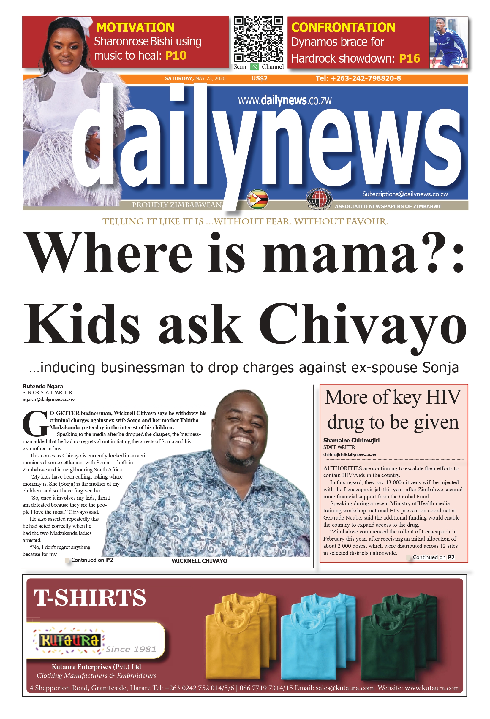 Saturday 23 May 2026
